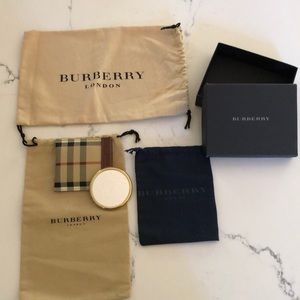 Burberry pocket mirror and dust bags